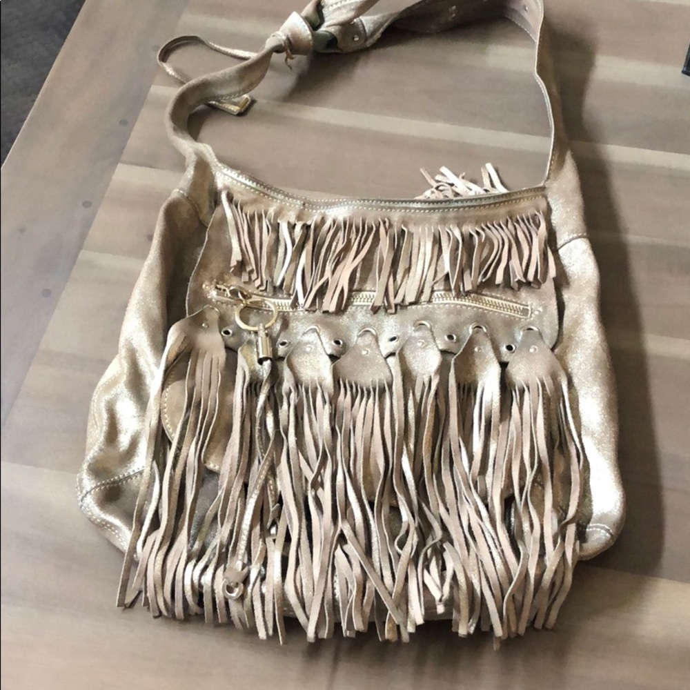 Jimmy Choo fringe hobo bag